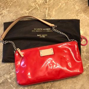 Small red patent Kate Spade bag